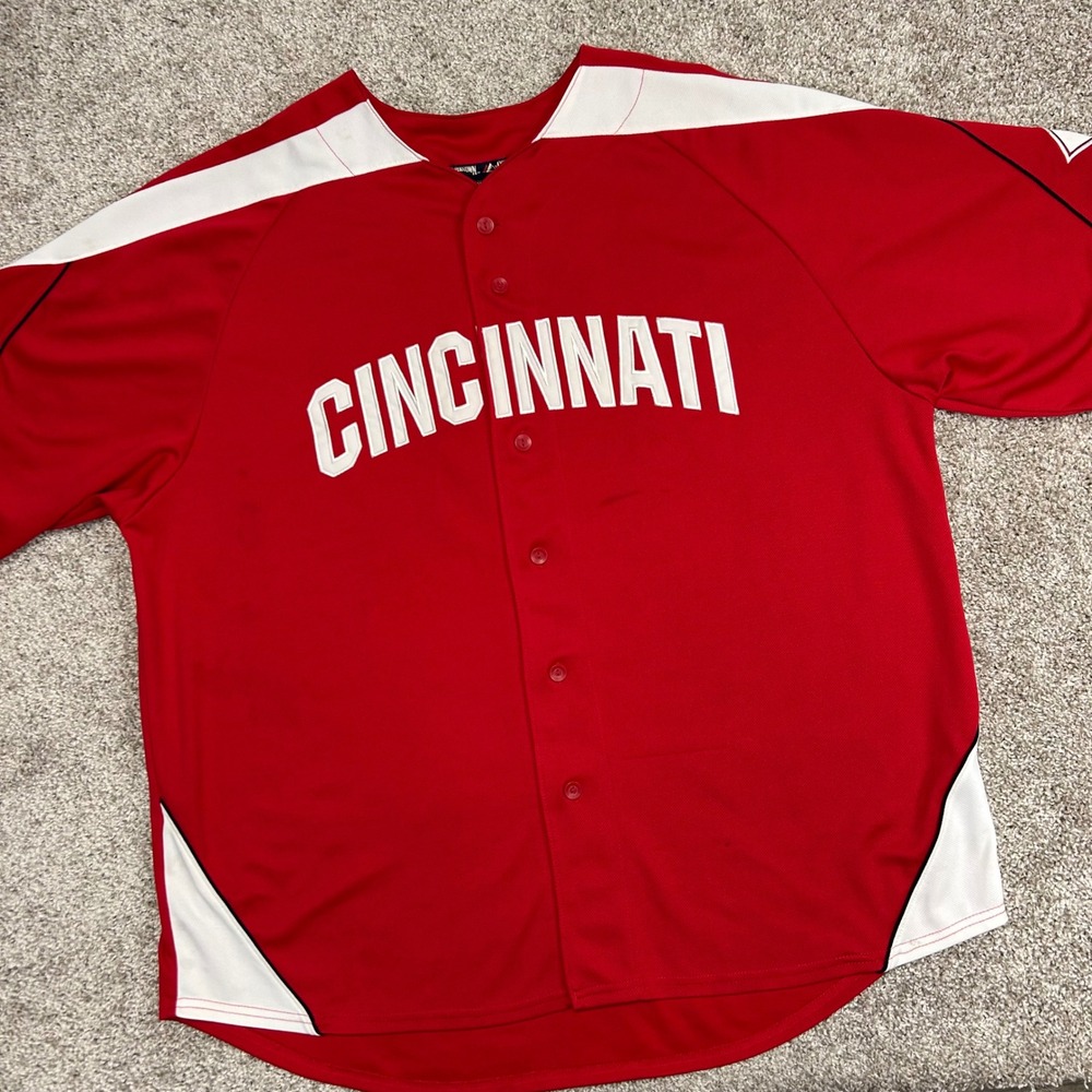 Johnny Bench Cincinnati Reds Majestic Cooperstown Jersey Men Siz 2XL Embroidered